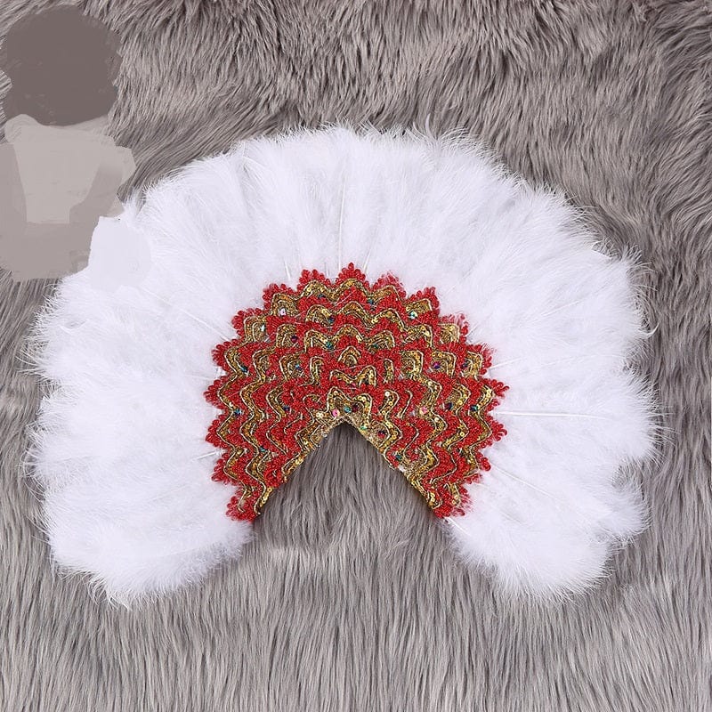 S4589F	    Wedding Dress Party Bride Hand Fan Dress with Feather  cheap wedding supplies