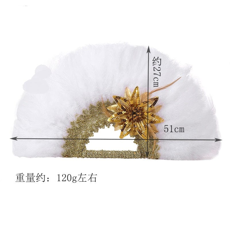S4589F	    Wedding Dress Party Bride Hand Fan Dress with Feather  cheap wedding supplies