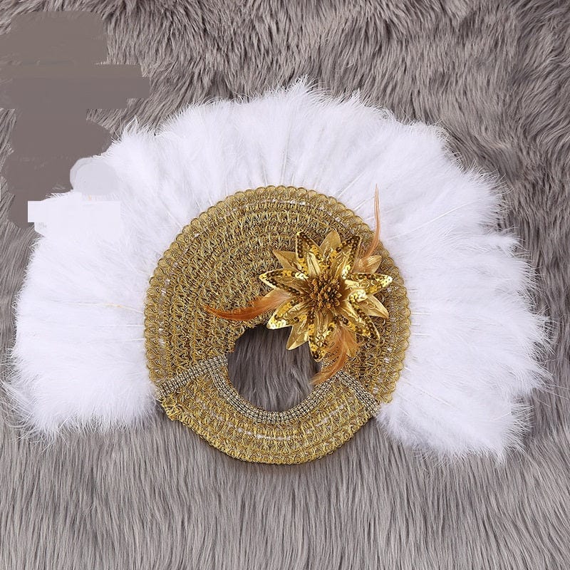 S4589F	    Wedding Dress Party Bride Hand Fan Dress with Feather  cheap wedding supplies