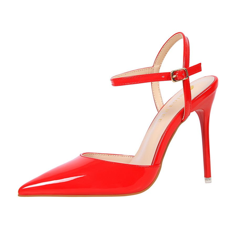 S4681F  Simple stiletto super high heel shallow mouth pointed toe patent leather sexy  white women's wedding shoes