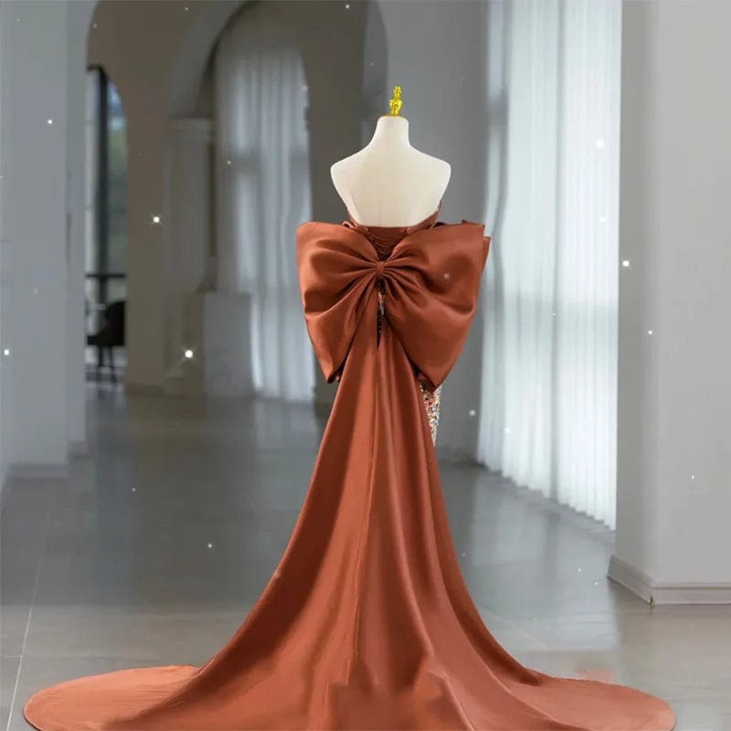 S7859F   New hot -selling high -quality light luxury off shoulder heavy work satin super fairy wedding party dressing for ladies