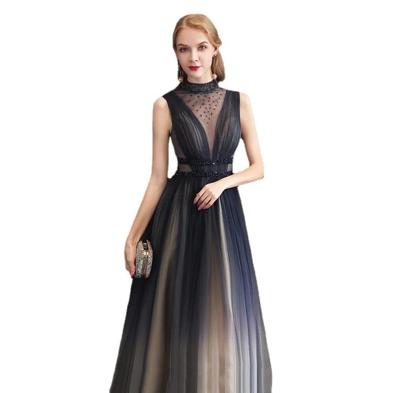 S7893F  New hot -selling high -quality light luxury heavy worker beaded super immortal tube top ladies party dress