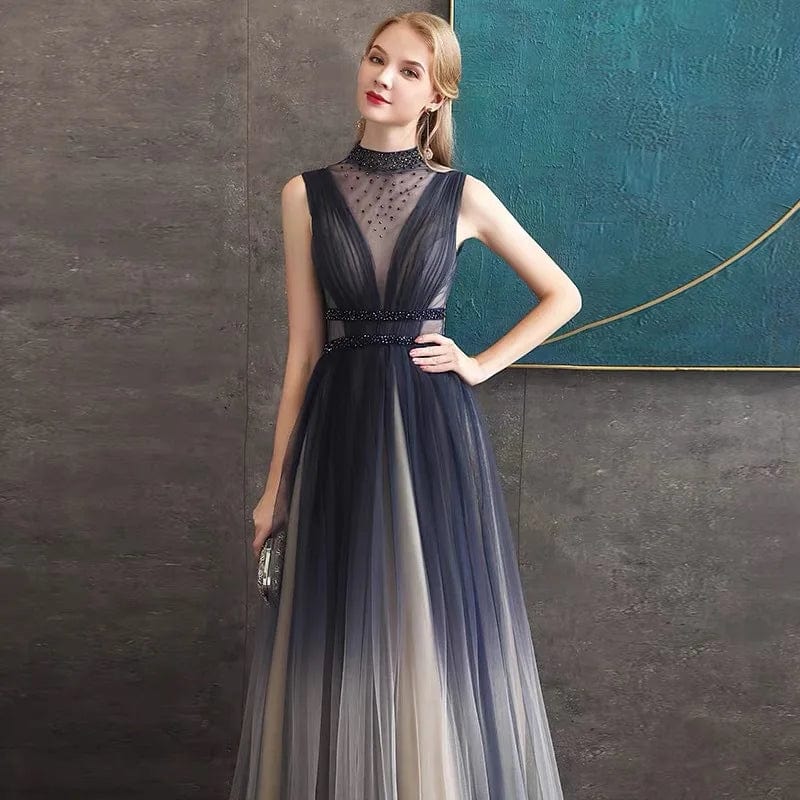 S7893F  New hot -selling high -quality light luxury heavy worker beaded super immortal tube top ladies party dress