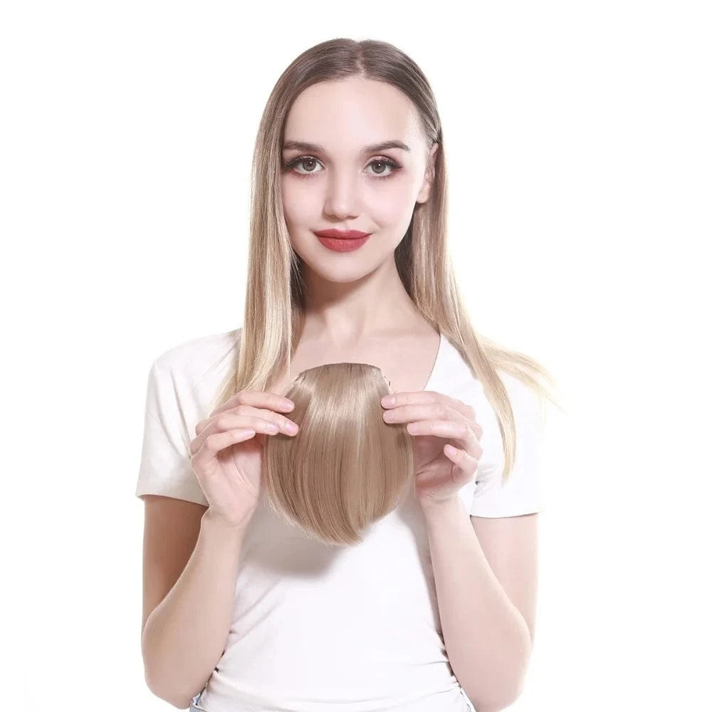 SARLA 8'' high quality synthetic fiber Natural Looking One Piece Straight Short  Hair Bangs For  Women