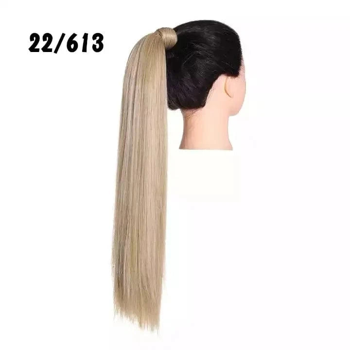 SARLA  Dropshipping 32 Inch Synthetic fiber  Long Straight Clip In Hair Wrap Around Ponytail Extensions Wig For White Women