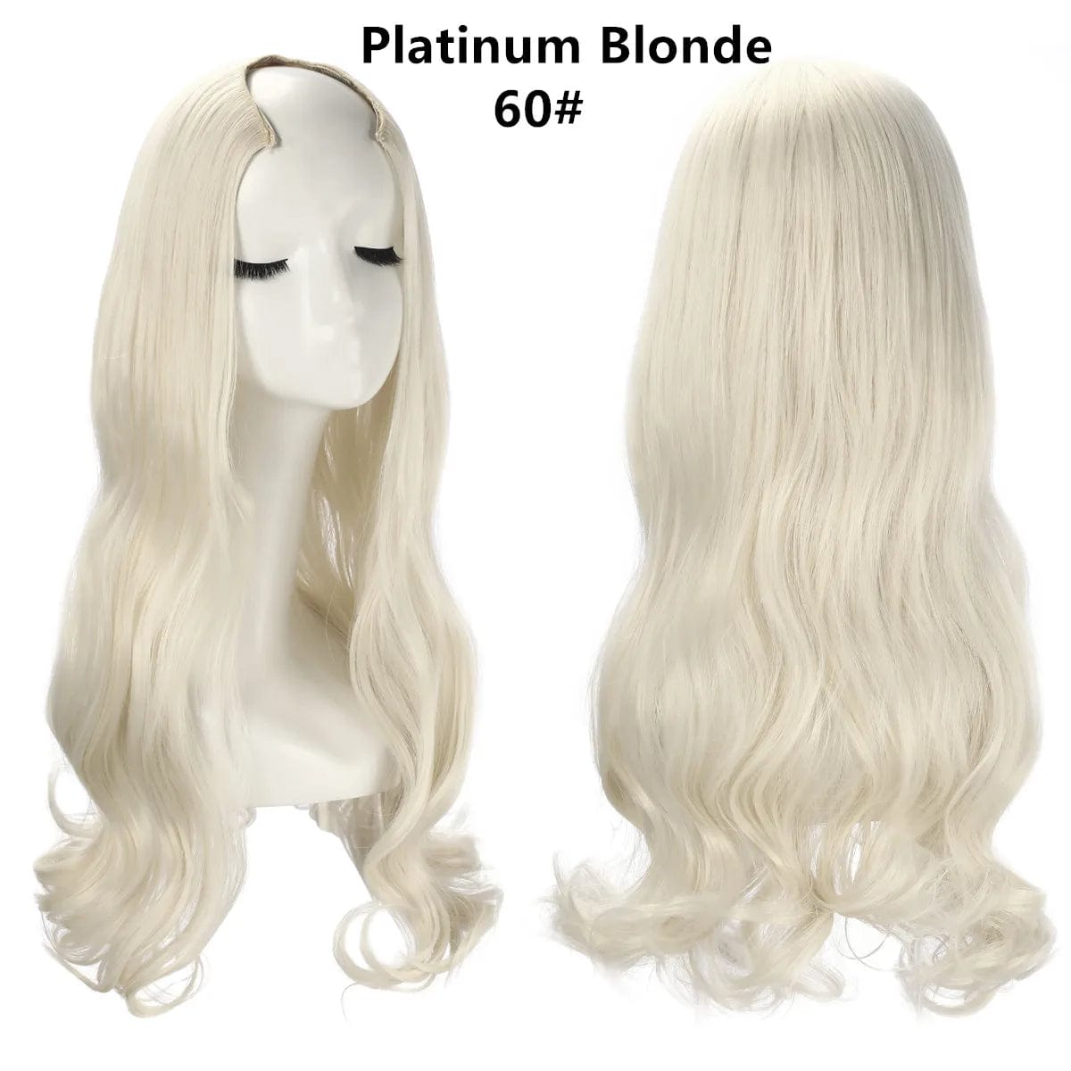 SARLA Vendors Long Curly Natural Water Boby Wave 3/4 Half Wig Synthetic Clip In Seamless Hair Extension U Part Wigs For Women