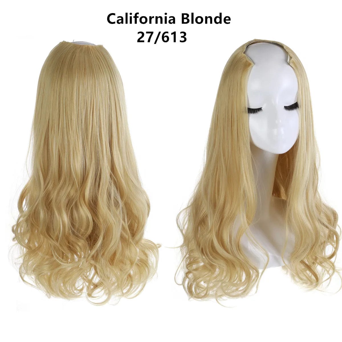 SARLA Vendors Long Curly Natural Water Boby Wave 3/4 Half Wig Synthetic Clip In Seamless Hair Extension U Part Wigs For Women