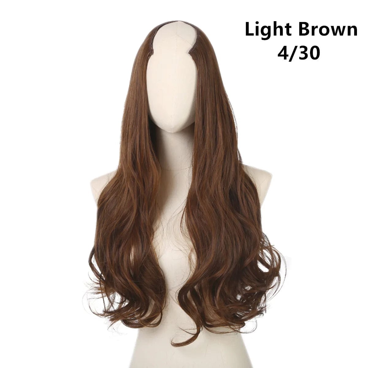 SARLA Vendors Long Curly Natural Water Boby Wave 3/4 Half Wig Synthetic Clip In Seamless Hair Extension U Part Wigs For Women