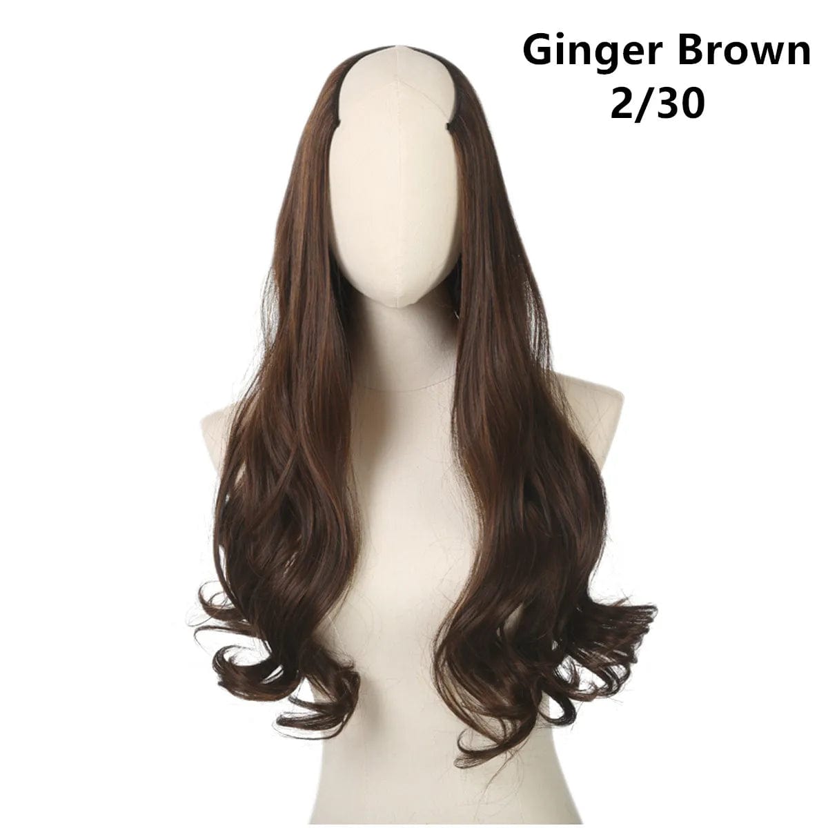 SARLA Vendors Long Curly Natural Water Boby Wave 3/4 Half Wig Synthetic Clip In Seamless Hair Extension U Part Wigs For Women