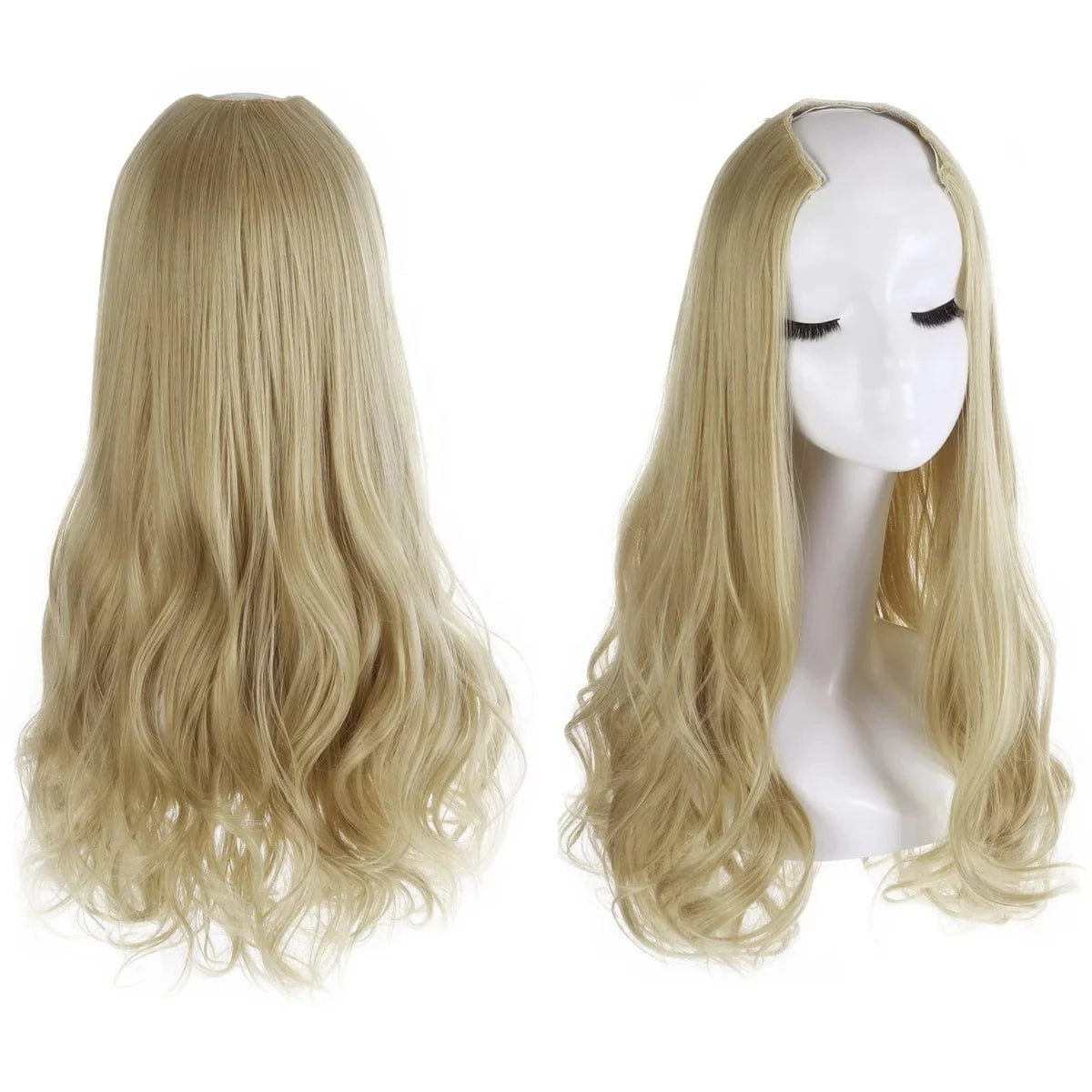 SARLA  Wholesale 20" Long Curly Loose Wave Synthetic Hairpieces Natural Hair Extension Clip-in Upart U Part Wigs