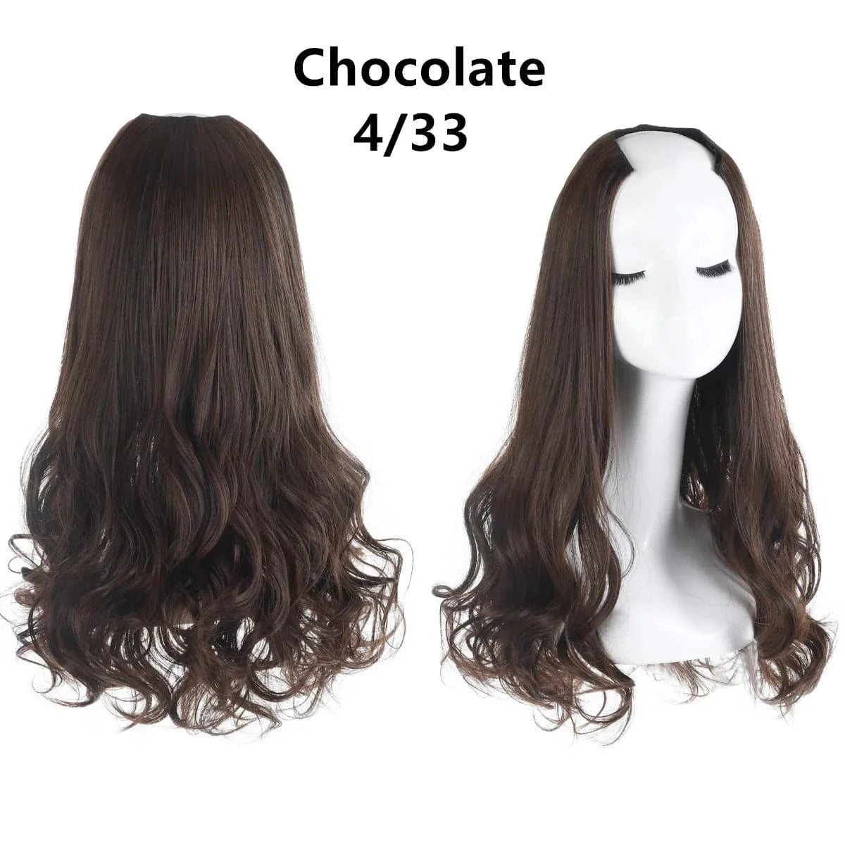 SARLA  Wholesale 20" Long Curly Loose Wave Synthetic Hairpieces Natural Hair Extension Clip-in Upart U Part Wigs
