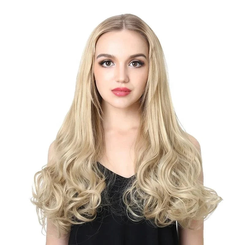 SARLA  Wholesale 20" Long Curly Loose Wave Synthetic Hairpieces Natural Hair Extension Clip-in Upart U Part Wigs