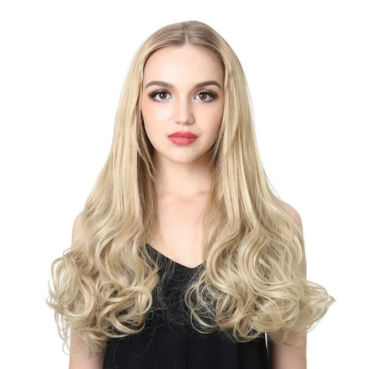 SARLA  Wholesale 20" Long Curly Loose Wave Synthetic Hairpieces Natural Hair Extension Clip-in Upart U Part Wigs