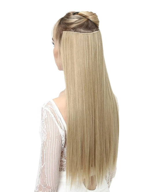 SARLA Wholesale 24" Clip On Hair Extension China Cheap Synthetic Fiber One Piece Ombre Clip Straight Hair Extensions For Girls