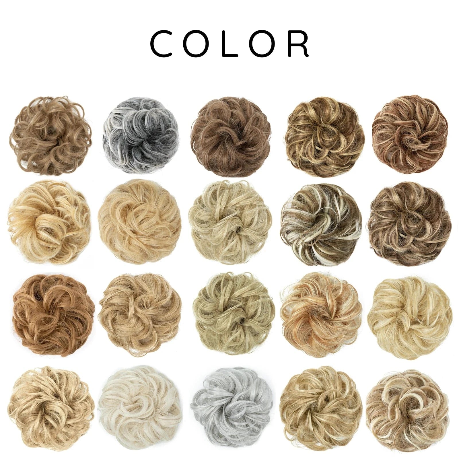 SARLA Wholesale Fabric Wrap Curly Wigs Scrunchie Elastic Rubber Band SyntheticEasy Messy Hair Bun Extensions chignon Hair Women