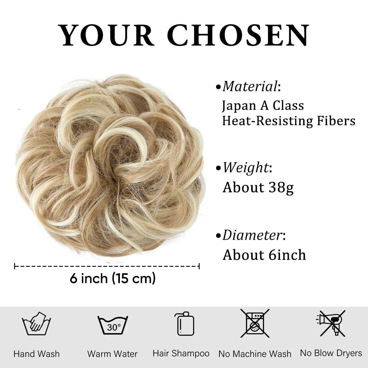SARLA Wholesale Fabric Wrap Curly Wigs Scrunchie Elastic Rubber Band SyntheticEasy Messy Hair Bun Extensions chignon Hair Women