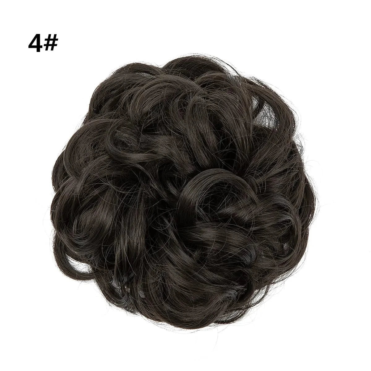 SARLA Wholesale Fabric Wrap Curly Wigs Scrunchie Elastic Rubber Band SyntheticEasy Messy Hair Bun Extensions chignon Hair Women