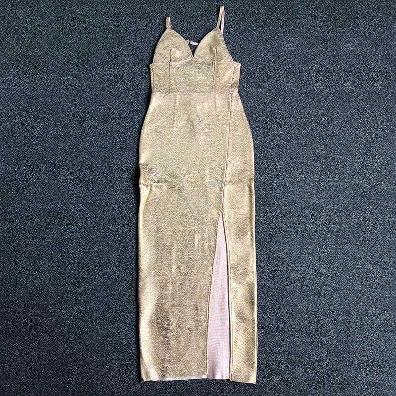 SB2616 Kimshein High Quality Summer Gold Stamping Dress Slim Sexy Backless Maxi Party Stylish Dresses