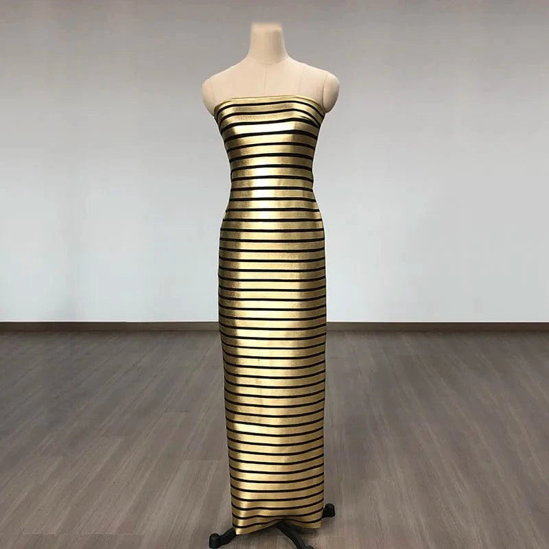 SB2617 Kimshein Summer Sexy Stripe Dresses Women Party Evening Elegant Off Shoulder Bodycon Maxi Dress