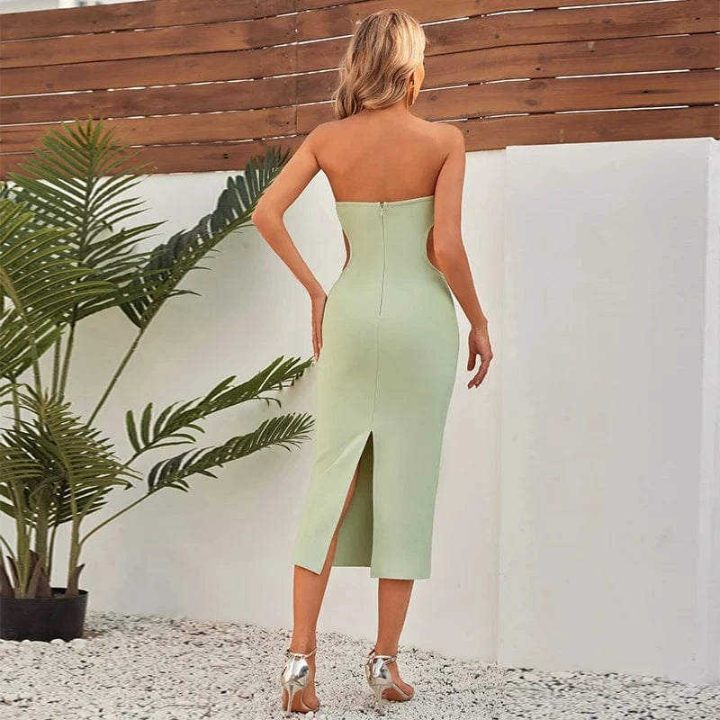SB2636 Kimshein Fashion Women Clothing Celebrity Bandage Dress Store Sexy Solid Women Midi Dress