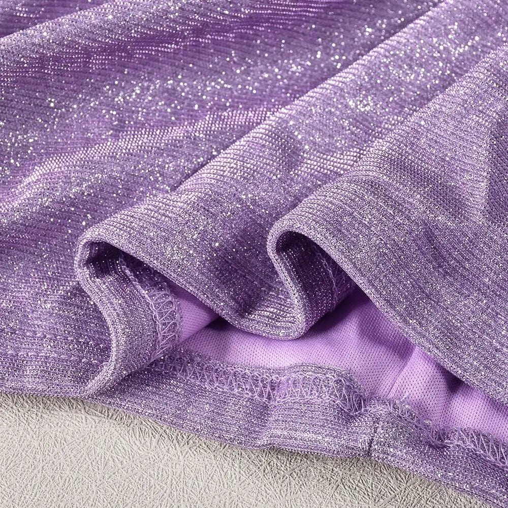 SB2660 Lavender Glitter Dress Women Elegant Spaghetti Strap Fashion Dress Bodycon Mini Prom Dresses Sexy