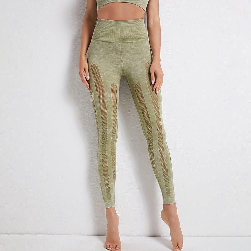 Seamless Mesh Hollow Quick Dry Running Fitness Women Sports Yoga Pants