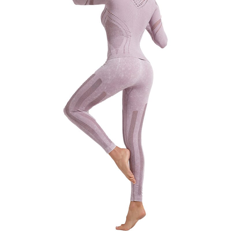 Seamless Mesh Hollow Quick Dry Running Fitness Women Sports Yoga Pants