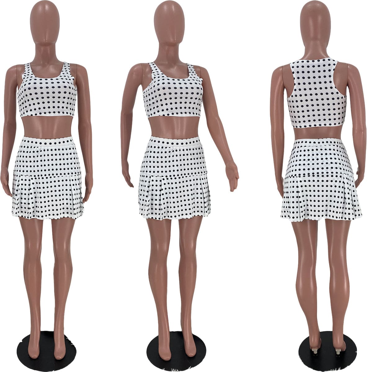 Serena Sets Women's Pleated Two Piece Tennis Skirt Set Ladies 2 Piece Matching Top and Skirts Sets