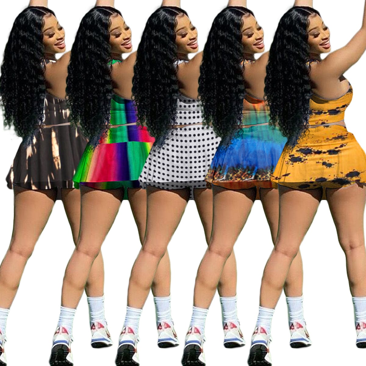 Serena Sets Women's Pleated Two Piece Tennis Skirt Set Ladies 2 Piece Matching Top and Skirts Sets