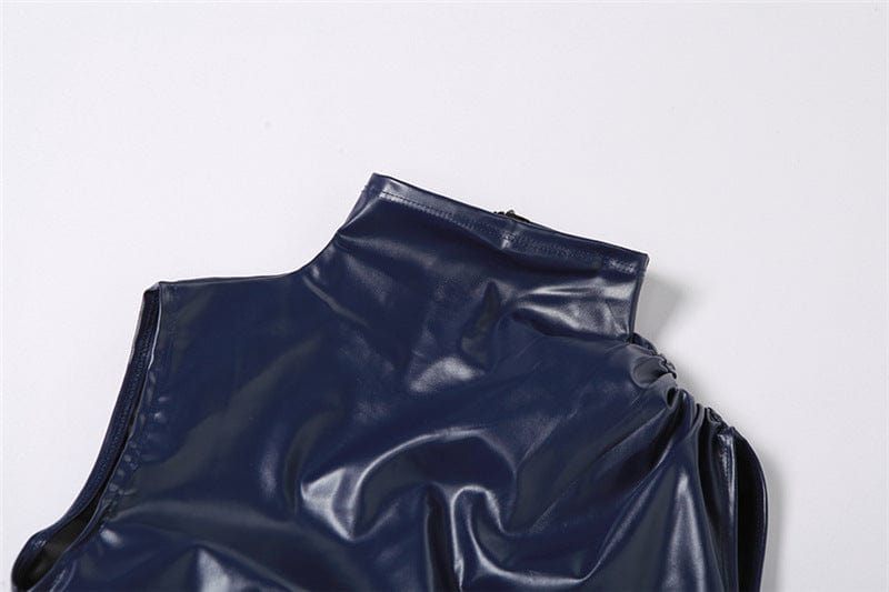 sexy 2023 spring prom boutique sleeveless party pu leather bodycon sexy womens dresses