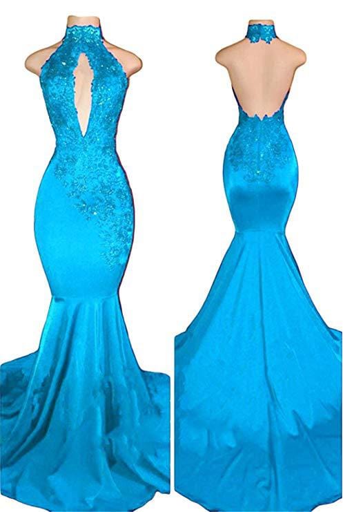 Sexy backless mertail banquet evening dress  company annual party long lace applique winter wedding gown drop shipping fulfill