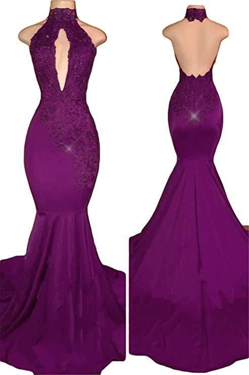 Sexy backless mertail banquet evening dress  company annual party long lace applique winter wedding gown drop shipping fulfill