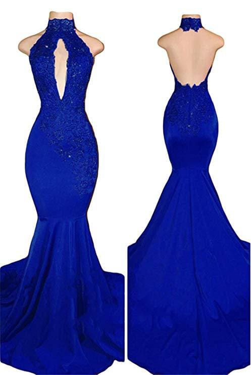Sexy backless mertail banquet evening dress  company annual party long lace applique winter wedding gown drop shipping fulfill