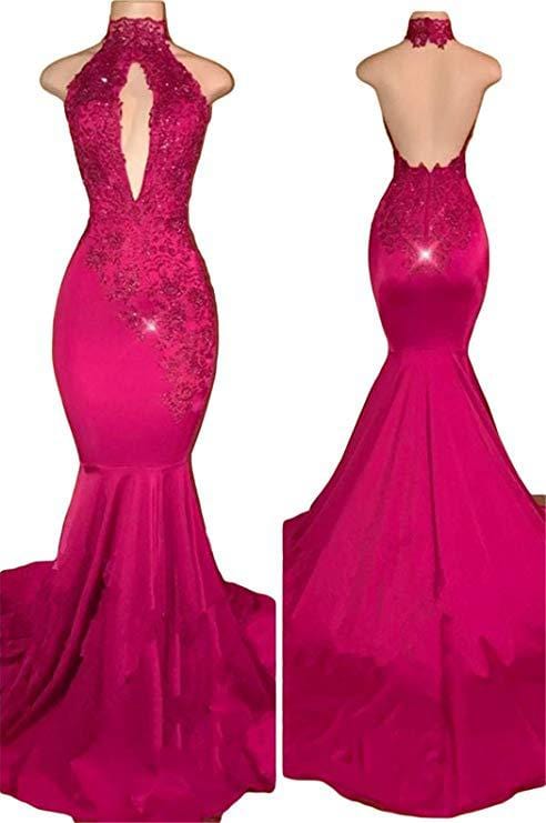 Sexy backless mertail banquet evening dress  company annual party long lace applique winter wedding gown drop shipping fulfill