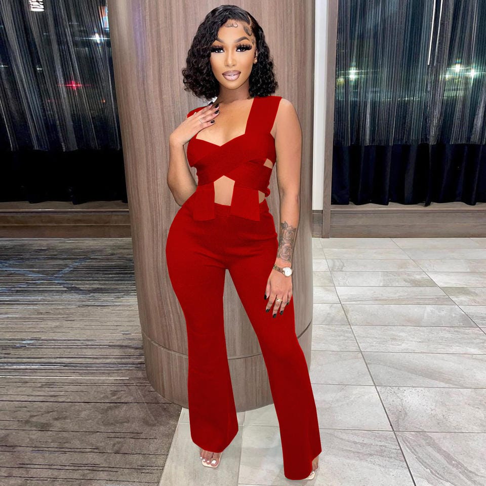 Sexy Birthday Outfit For Women 2 Piece Hollow Cross Crop Top And Legging Pant 2023 Two Piece Set