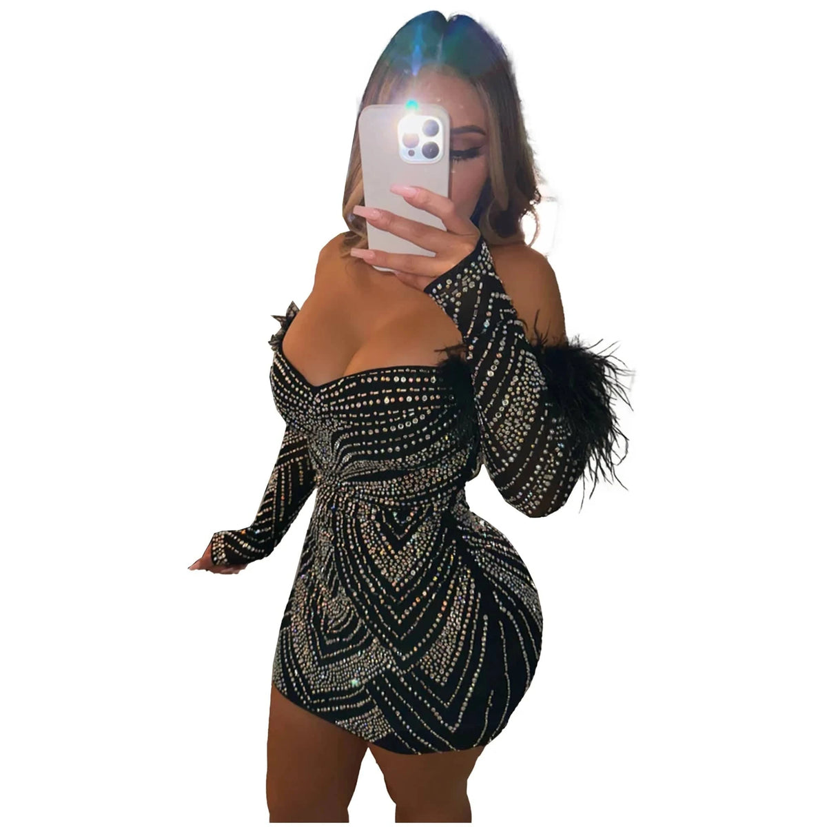 Sexy black rhinestone dress off shoulder bandage dresses for girls party