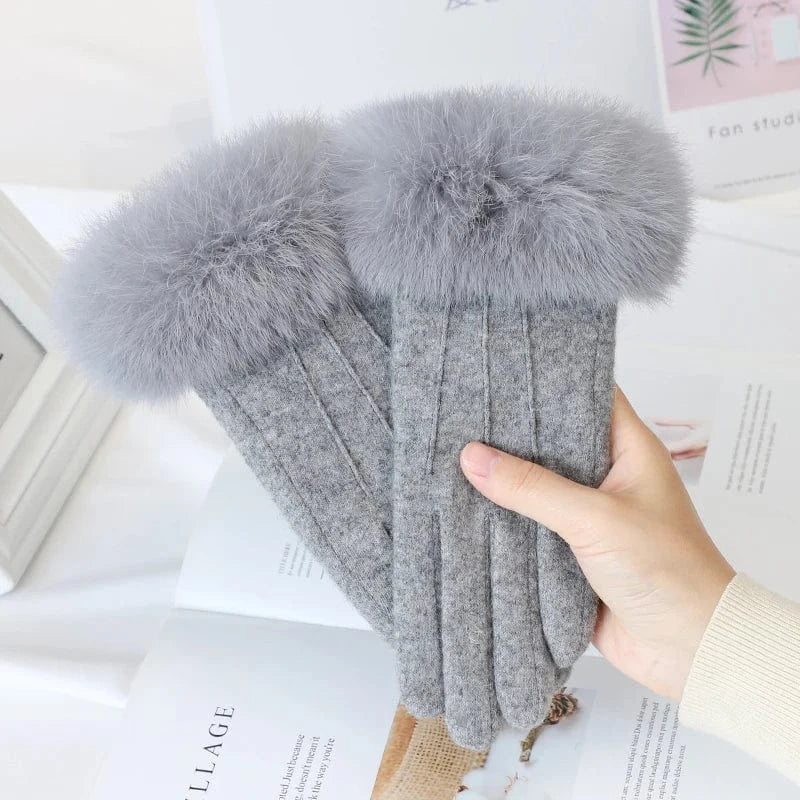 Sexy girls dancing accessories touch cashmere wool hand gloves winter