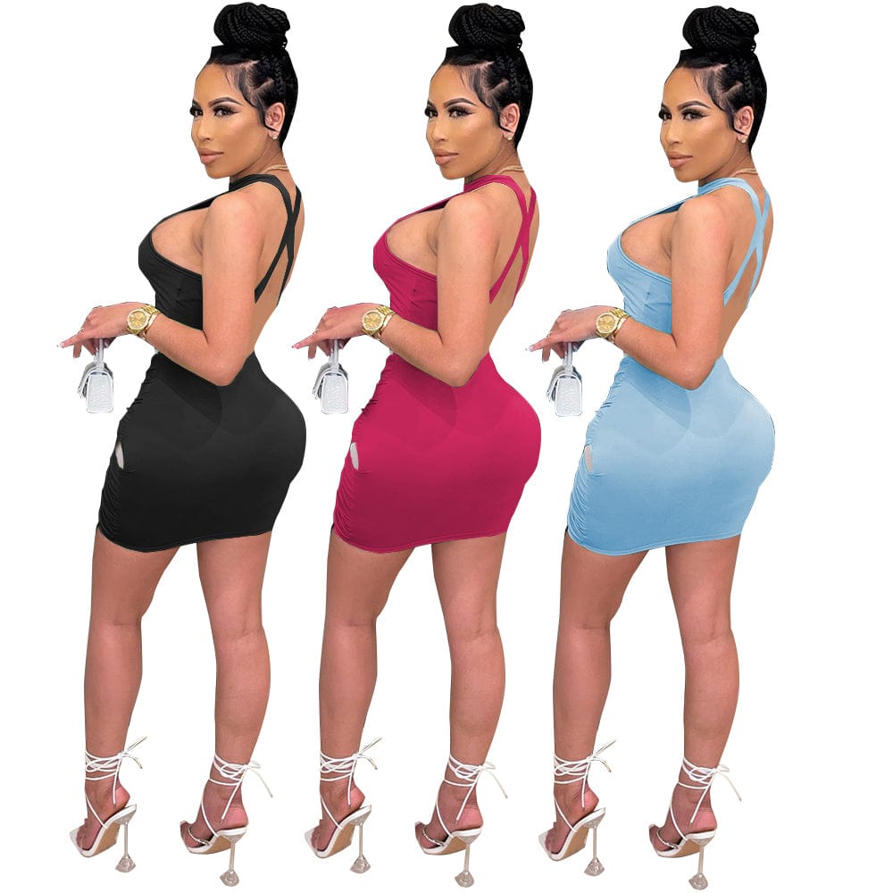 Sexy Hollow Mesh Club Dress