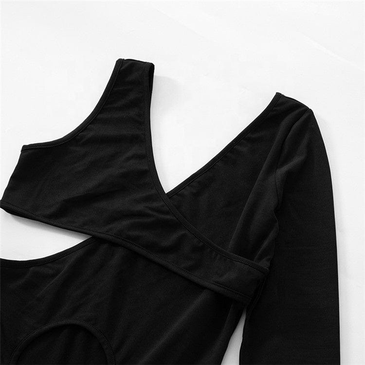 Sexy Mesh Patchwork Bodycon Rompers Womens Jumpsuits V Neck Long Sleeve Jumpsuits Black One Piece Outfits