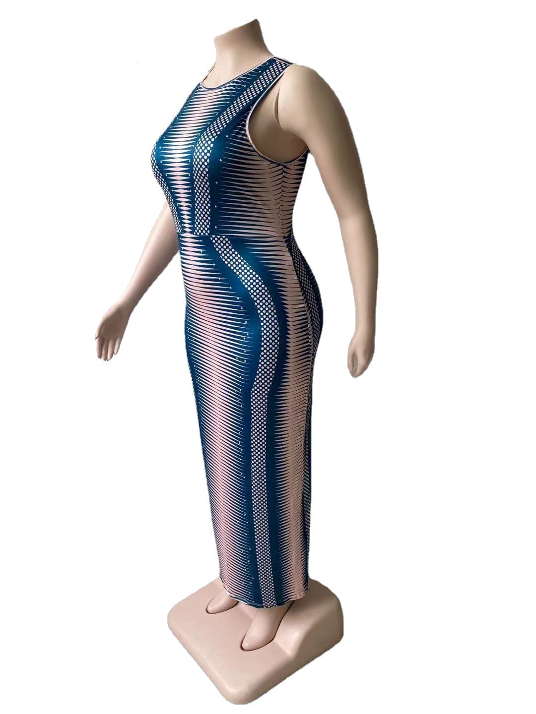 Sexy Round Neck Irregular Slit One Piece Dress