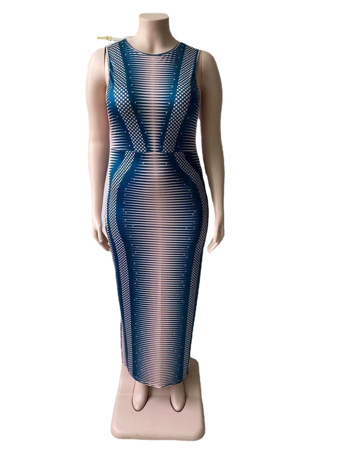 Sexy Round Neck Irregular Slit One Piece Dress