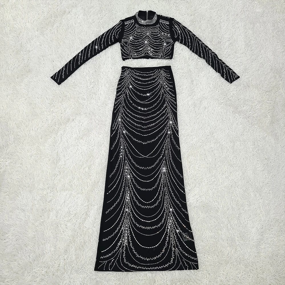 Sexy Tops&Pant 2 Two Pieces Set Night Out Celebrity Evening Women Party Dress