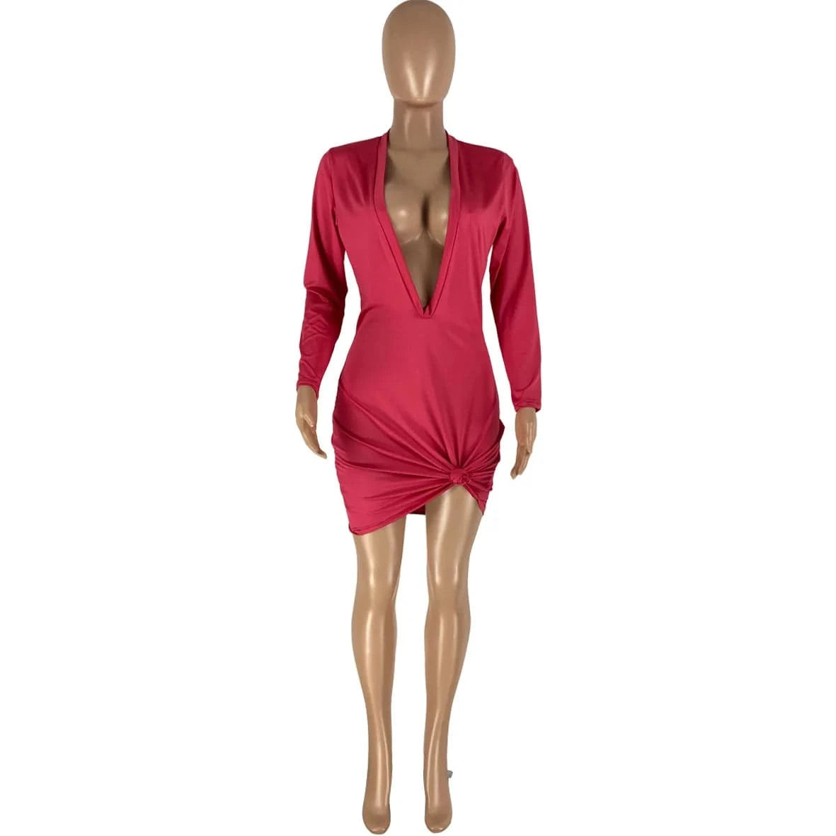 Sexy Woman Fall Dress New Arrivals Casual Dresses Cut Out Club Wear Cheap Casual Women Tight Deep V Neck Mini Dress