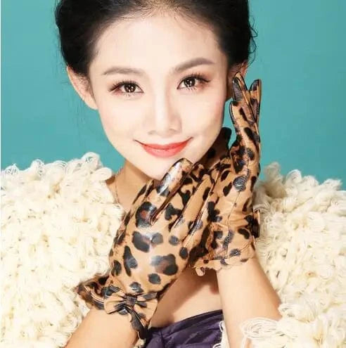 Sexy women dress thin fashion party gloves leather