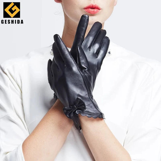 Sexy women dress thin fashion party gloves leather