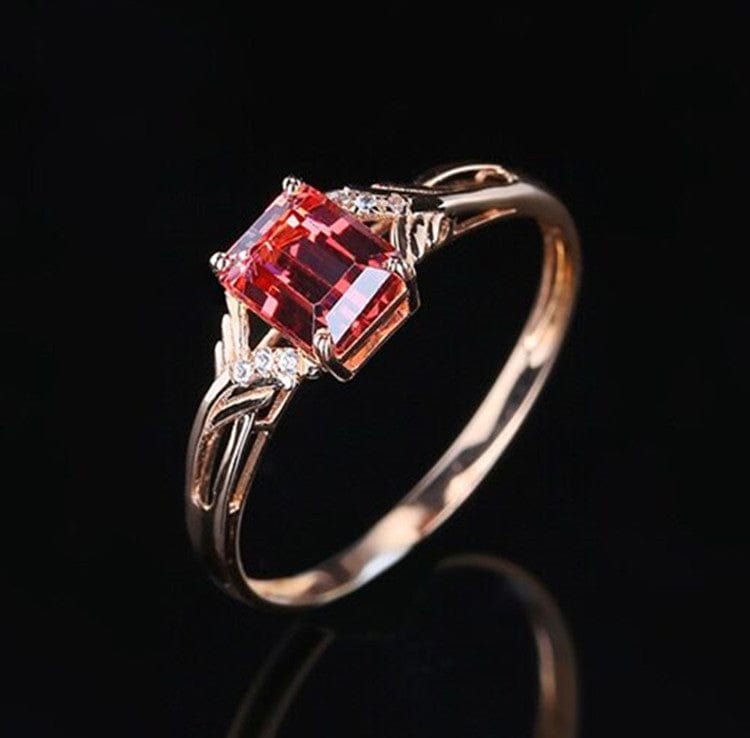SGARIT custom jewelry manufacturer PT900 18k rose gold 1ct pink tourmaline ring natural gemstone ring jewellery