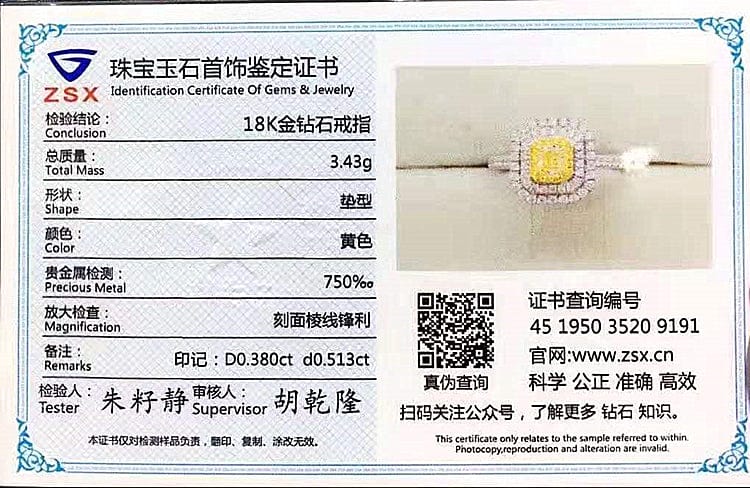 SGARIT jewelry wholesale cluster women engagement real 18k white solid gold 0.38ct 100% genuine natural yellow diamond rings