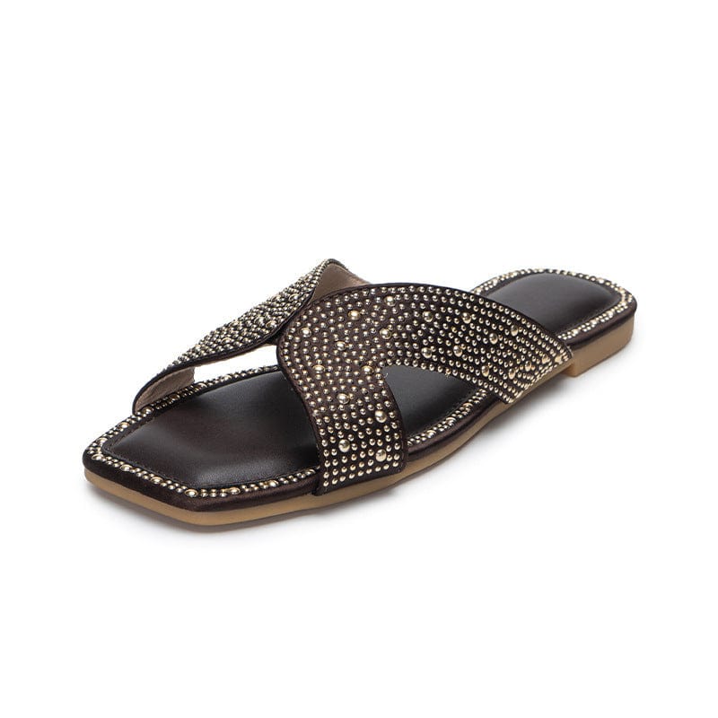 sh11454a Beach slippers ladies fashion wear sequin beach slippers for women