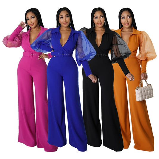 Sharee New Arrival 2023 Fall Women Clothing Customized Logo Sexy Mesh Jumpsuit And Romper