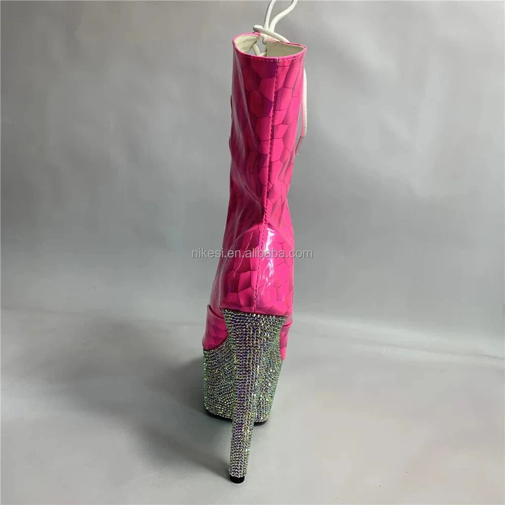 Shiny diamond sole pink radium radiation sexy upper sexy super high heel